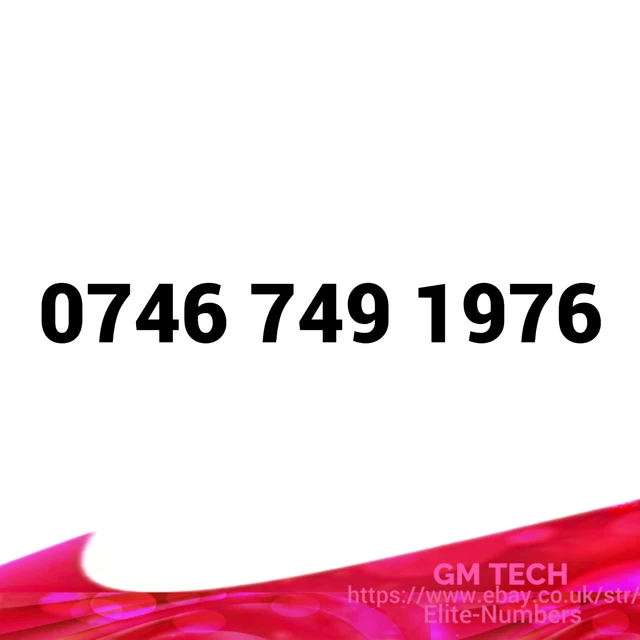 Gold Easy Mobile Number Golden Platinum Uk Pay As You Go Sim Card 0746 749 1976