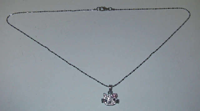 Fashion JEWELRY Necklace Pendant Charm Cat Kitten 16" Silver Chain.