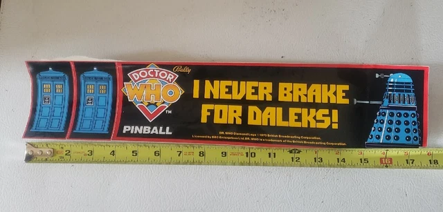 Williams Pinball Origina Dr Who Bumper Sticker Williams Pinball Origina Dr Who Bumper Sticker