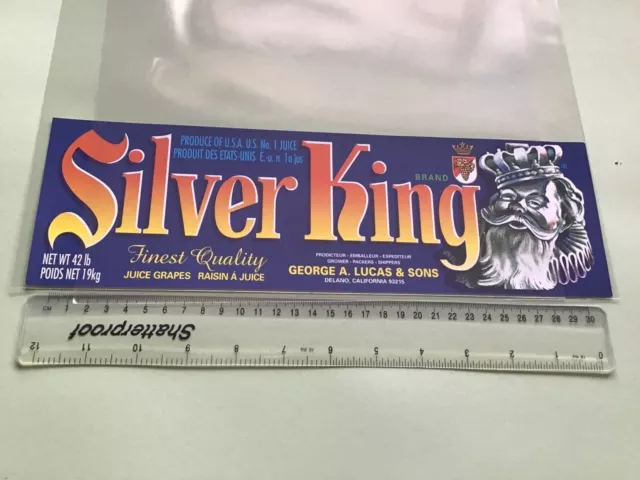 Silver king Brand Vintage American Fruit  Advertising  Crate Label  49355