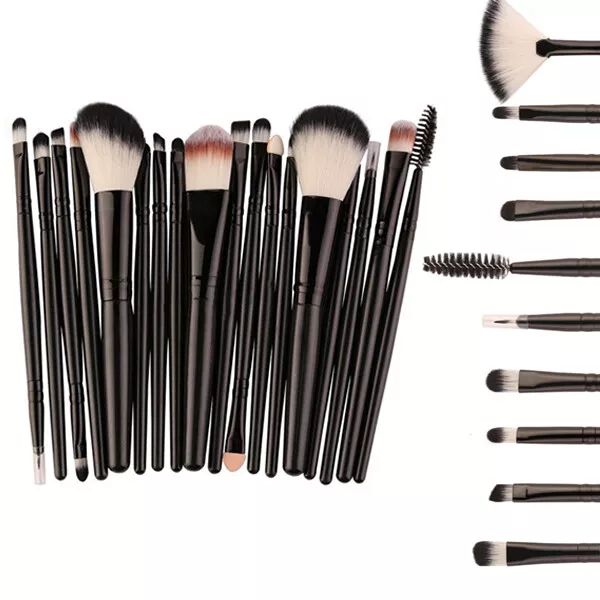 Trucco Ombretto Pennelli Professionali Set Cipria Sfumature 18 Pezzi Pennello