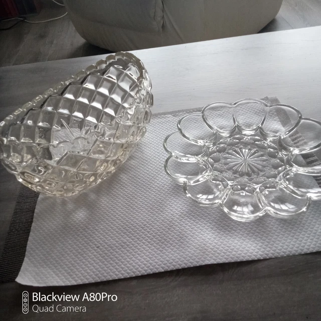 Lot De Perles Vintage En Verre Violet, Ovale Plate, Vente Au Poids 480 G