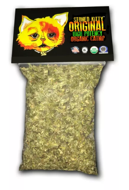 Herbe à chat biologique Stoned Kitty Premium | Pack de 3 saveurs 0,60 oz chacun | LIVRAISON GRATUITE ! 3