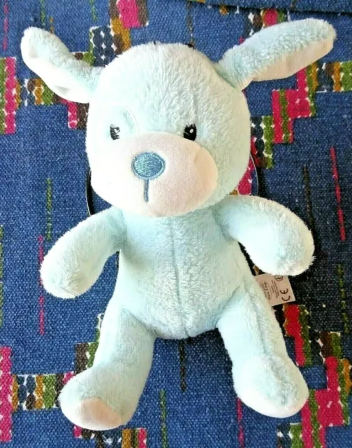 Gb/ Doudou Peluche  Chien Bleu Blanc  Tom & Kiddy Bisous D'ange Kom Neuf