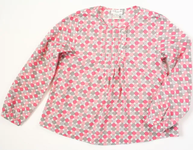 CYRILLUS blouse COMME NEUVE à pois, jeux de plis, chemisier chemise, fille 6 ans