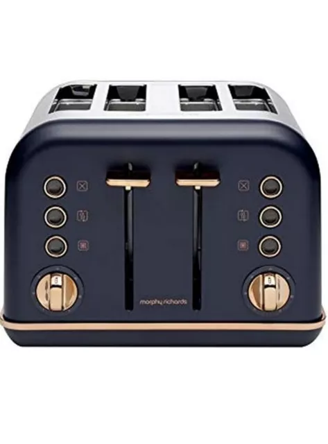 MORPHY RICHARDS  4-Slice Toaster - Midnight Blue & Rose Gold