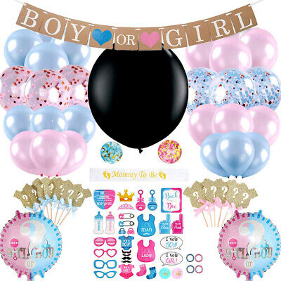 Gender Reveal Baby Shower Balloons Bunting Party Decorations Boy or Girl