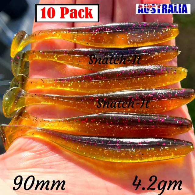 10 Soft Plastic Fishing Lures Paddle TAIL FLATHEAD Bream Bass Redfin Cod Lure