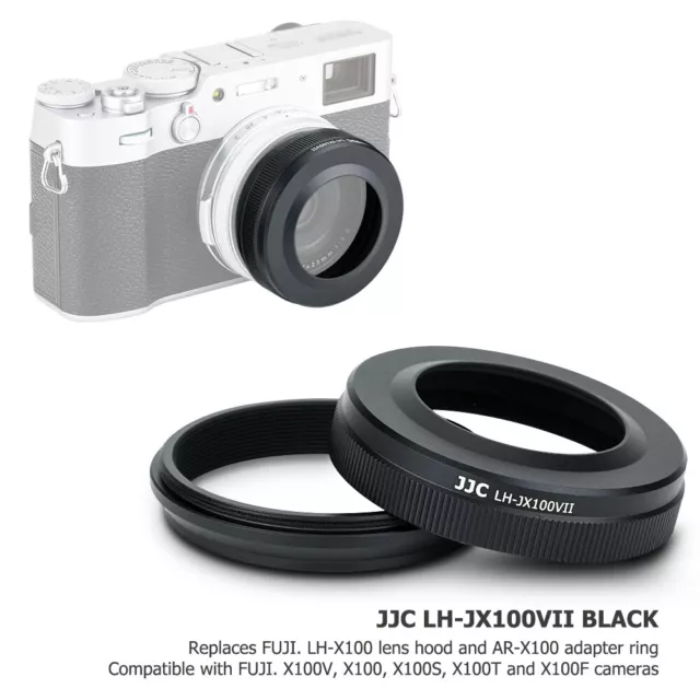 JJC Metal Lens Hood + 49mm Adapter Ring fr Fujifilm X100V X100S X100T X100F X100