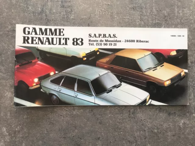 brochure publicitaire renault gamme 1983