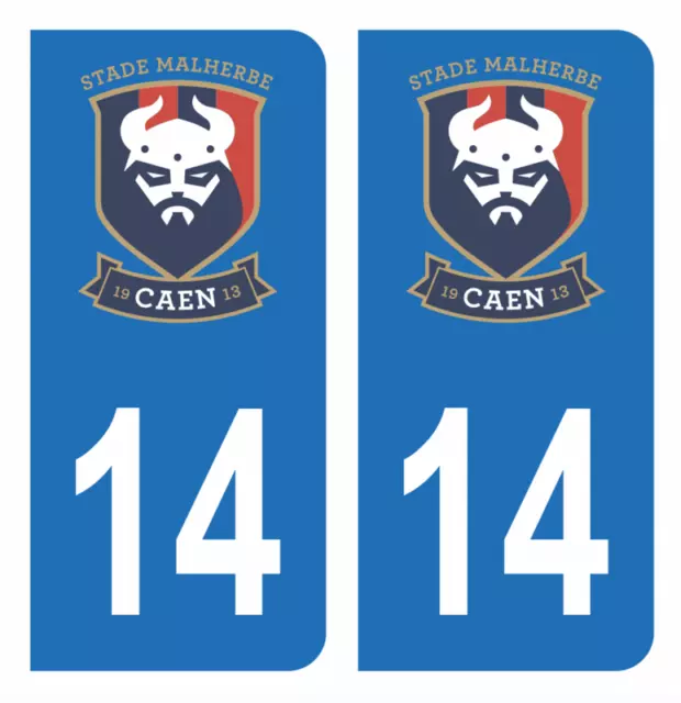 Autocollant Stickers Plaque d'immatriculation voiture auto 14 Club Caen Foot
