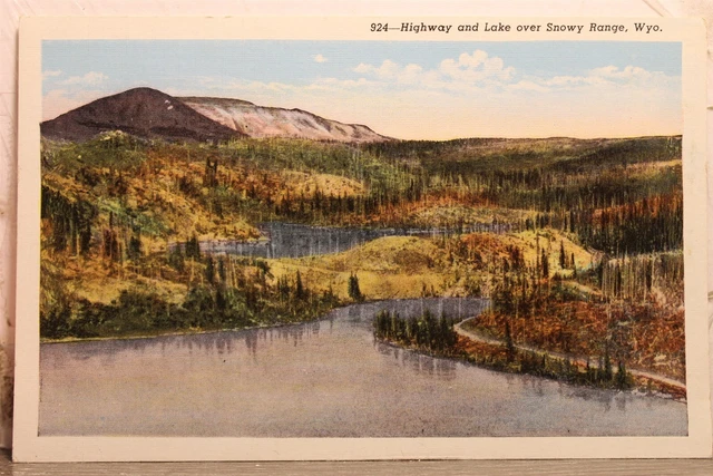 Wyoming WY Snowy Range Highway Lake Postcard Old Vintage Card View Standard Post