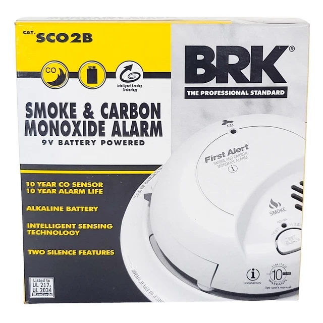 FIRST ALERT BRK SCO2B Smoke and Carbon Monoxide Detector with 9V White