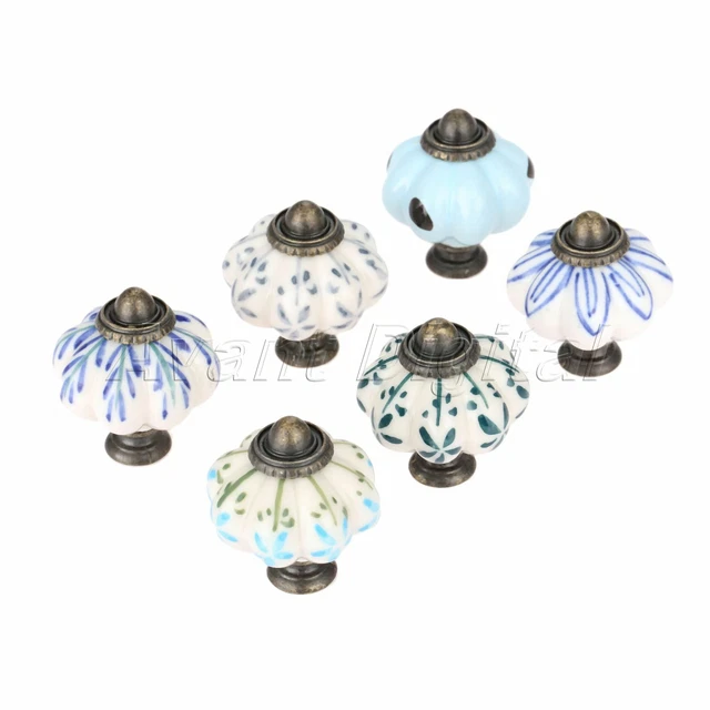 Unique Pumpkin Ceramic Cabinet Knobs Furniture Drawer Wardrobe Door Pull Handle