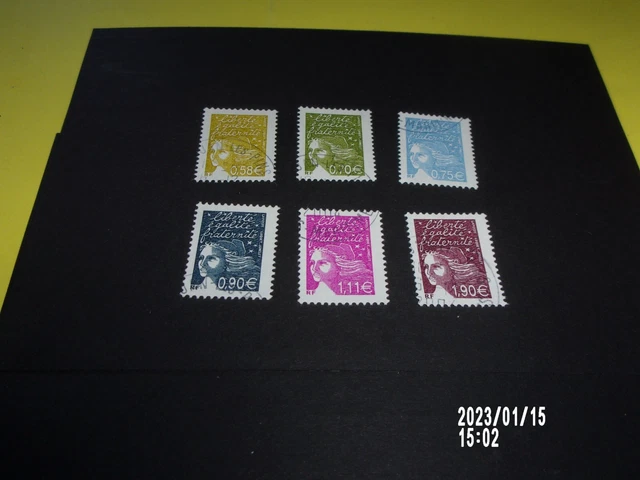 Serie 2003 N° 3570 - 3575 Marianne Luquet oblitéré 6 cachets ronds