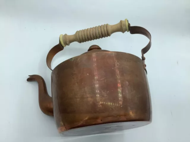 Vintage Copper Tea Pot Kettle O.H. LAGERSTEDT Made in Sweden Eskilstuna