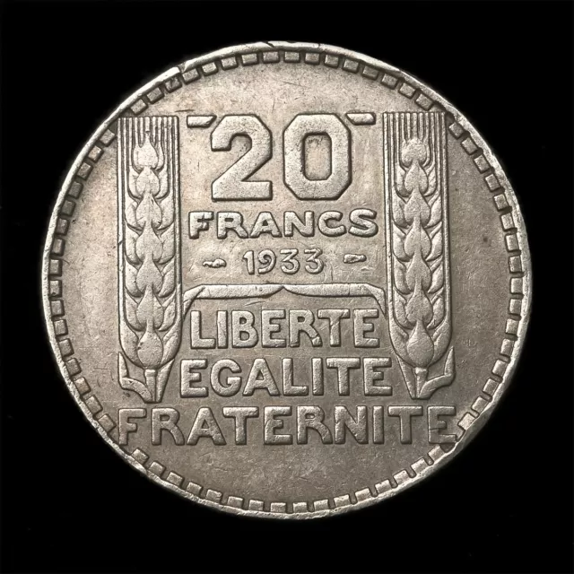 Silver coin France 20 francs 1933