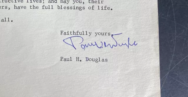 Senator Paul H. Douglas Signed Letter & envelop Autographed  Politician 3