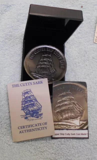 #D101. BOXED  55mm THE CLIPPER SHIP CUTTY SARK SOUVENIR MEDAL