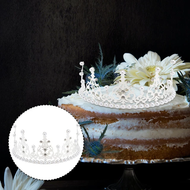 Mini Couronne De Gâteau Argent Diadèmes D'anniversaire Enfant La Mariée Ancien