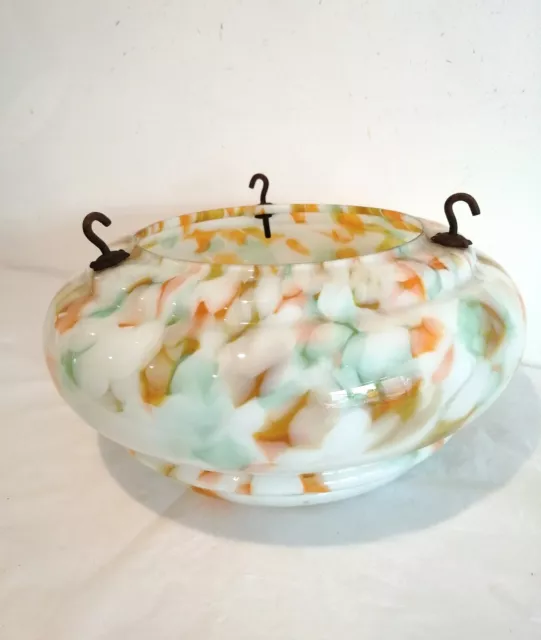 Vintage Glass Art Deco Style Marbled Fly Catcher Ceiling Light 26cm Diameter