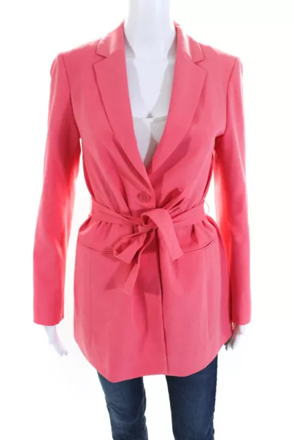 BCBG MAX AZRIA Womens Belted Blazer Jacket Flamingo Pink Size Extra ...