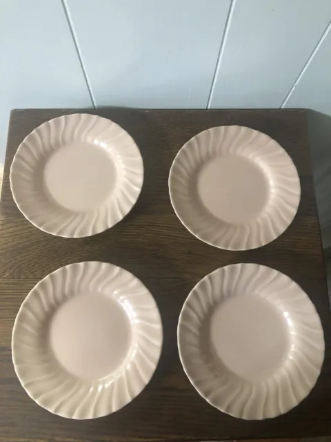 (4) VTG FRANCISCAN Pottery CORONADO Swirl 6.5" Bread/Butter Plates CORAL/PINK