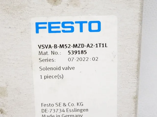 Festo Vanne Magnétique VSVA-B-M52-MZD-A2-1T1L 539185 / Emballage D'Origine 5