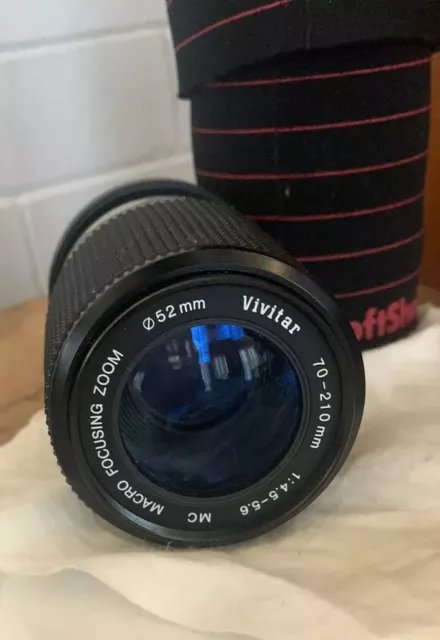 Vivitar MC 70-210mm f/4.5-5.6 Macro Focusing Zoom Ø52mm Lens For Pentax KA/Ricoh