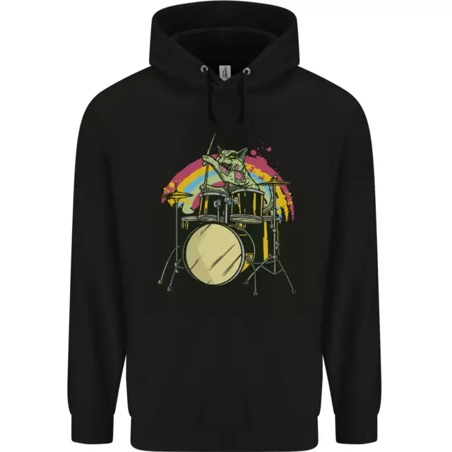 Zombie Cat Drummer Childrens Kids Hoodie