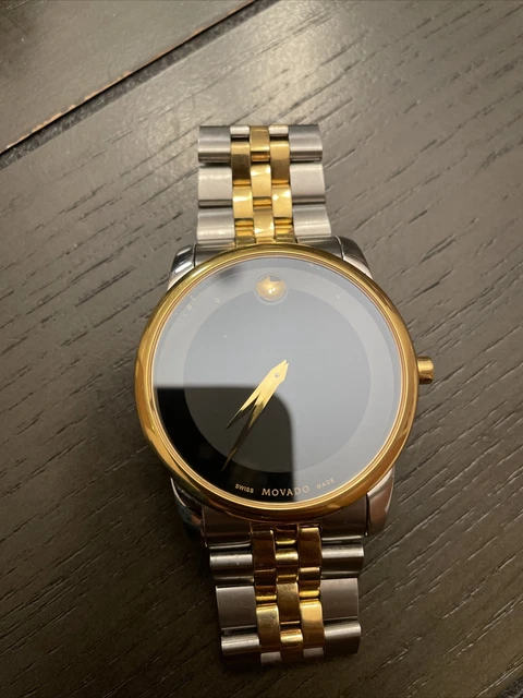 $995 MSRP_Movado Classic Museum Quartz Black Dial Men's Watch 2100016