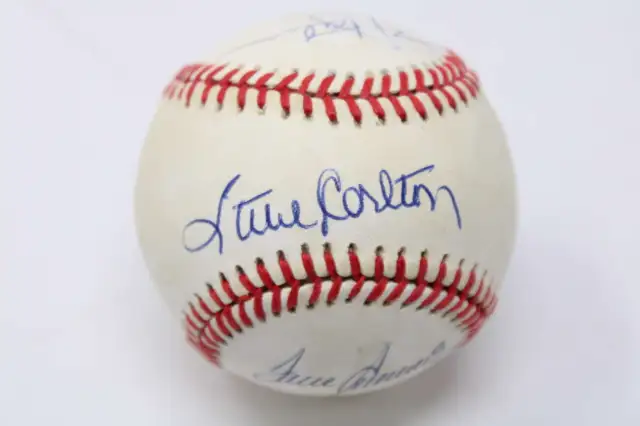 Tom Seaver / Jim Palmer / Steve Carlton Baseball Signed Auto PSA/DNA A ID:355168
