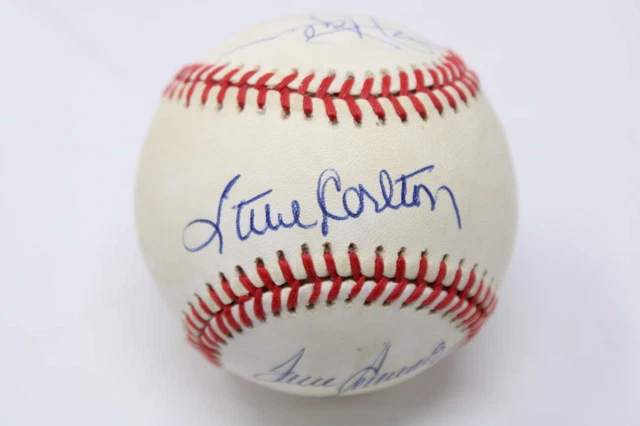 Tom Seaver / Jim Palmer / Steve Carlton Baseball Signed Auto PSA/DNA A ID:355168