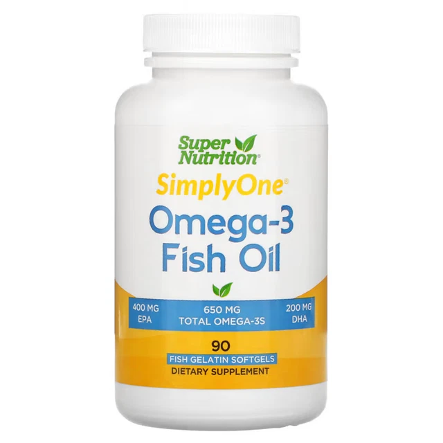 SUPER NUTRITION, OMEGA3 Fish Oil, 1,000 mg, 90 Fish Softgels, Expiry
