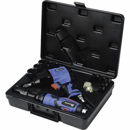 Mechpro Blue Air Ratchet & Impact Wrench Kit 16Pc Pneumatic Garage Shed Present