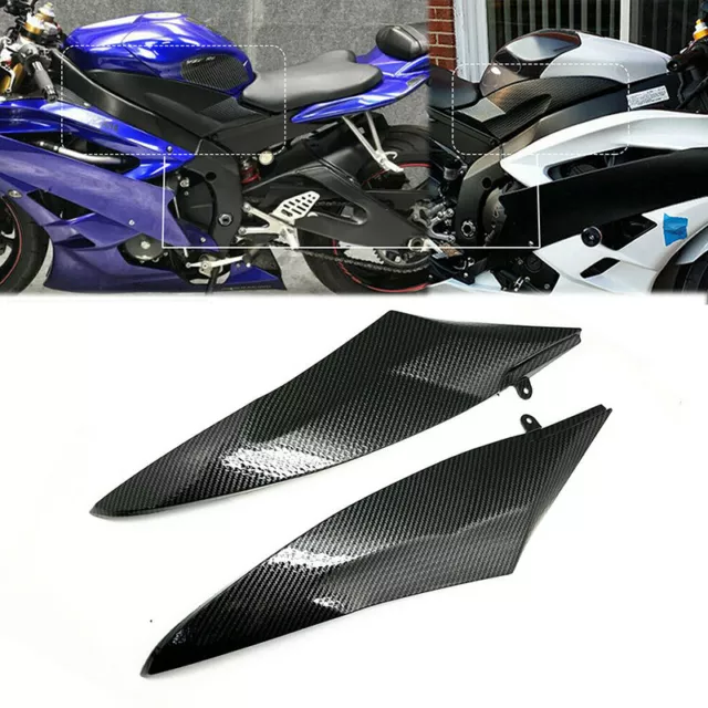 For Yamaha YZF R6 2006 2007 Carbon Fiber Gas Tank Side Cover Trim Cowl Fairing