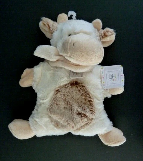 94. Doudou Plat Marionnette Histoire D'ours Oh ! Studio Vache Blanc Beige Neuf