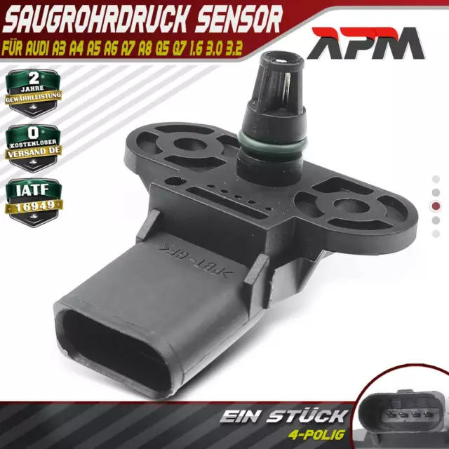 Saugrohrdruck Sensor für Audi A3 A4 A5 A6 A7 A8 Q5 Q7 VW Golf V VI 1.6 3.0 3.2