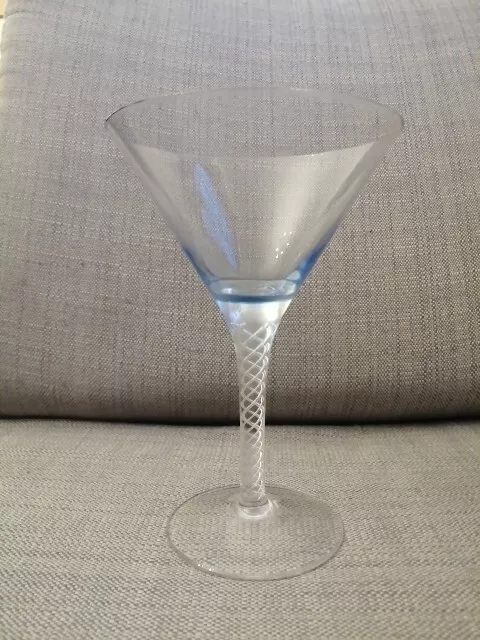 WILLIAM YEOWARD CORA ICE BLUE MARTINI COCKTAIL CRYSTAL GLASS 7 1/4" Signed