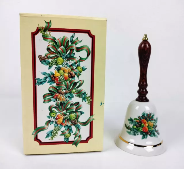 Vintage Avon 1985 Porcelain Christmas Dinner Bell West Germany with Box