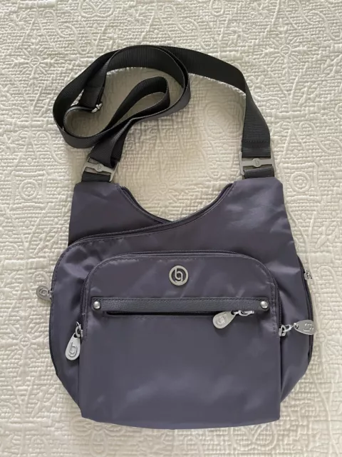 EUC Baggallini Charlotte Crossbody Bag Shadow Gray Adj Strap RFID