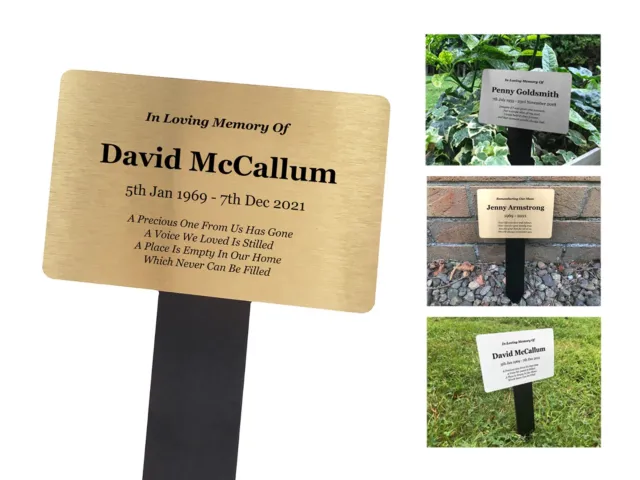 Personalised Memorial Plaque Grave Marker for Cemetery or Garden