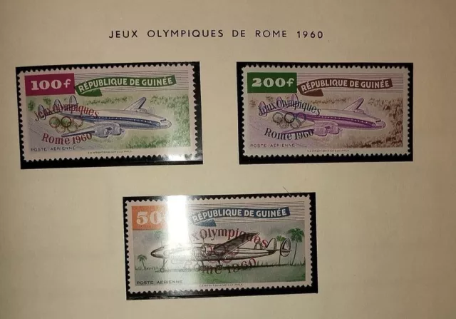 Timbres Guinée Année 1960 n°11 à 13 Neuf ** sans charnières MNH - Poste Aérienne