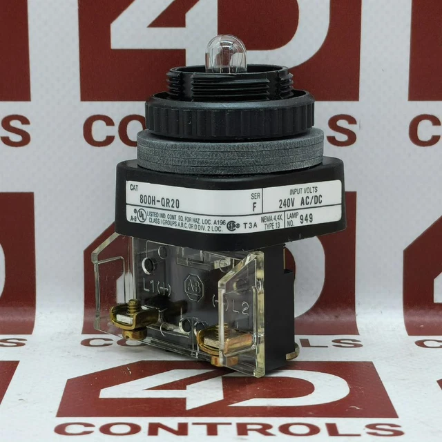 800H-QR20 | Allen Bradley | Bulletin 800H, Pilot Light, 30.5mm, Surplus No Bo...