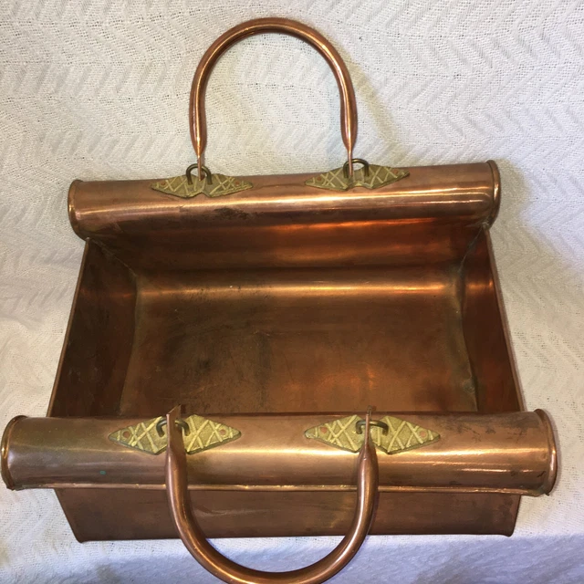 19th Century Hand Hammered Copper 16X12X9" Magazine Log Coal Display Holder