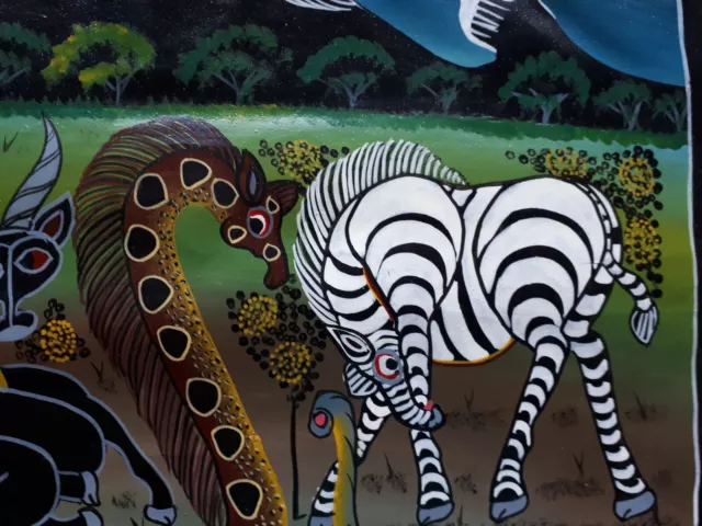 Gemälde Tinga Tinga signiert original Hashimu Malerei Afrika Bild Tingatinga 3