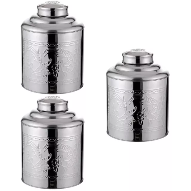 3 Sets Teedose Rostfreier Stahl Wohnaccessoire Vorratsdosen Für Lebensmittel