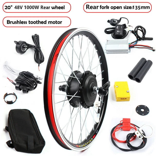 48V 1000W 20INCH EBike Conversion Kit Electric Bike Motor Rear Wheel