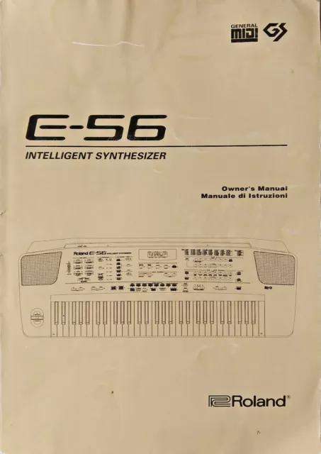 Roland E-56 Intelligent Synthesizer Keyboard Original Owner's Manual Book 110pg