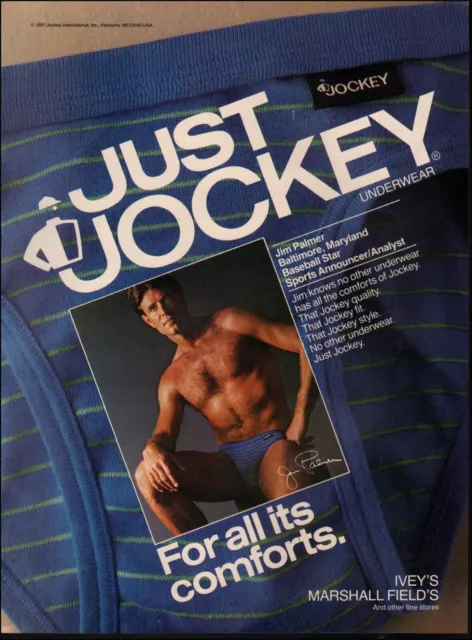 Vintage 1987 Just Jockey Underwear Jim Palmer Full Page Original